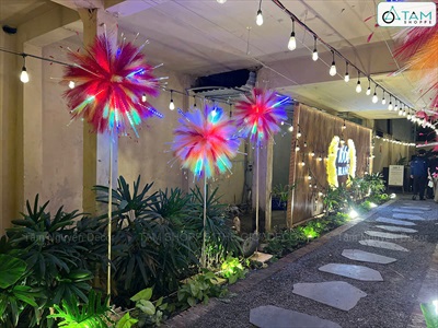 Bộ 08 ống đèn Led sao băng nhiều màu (Led 1 chiều - Cắm điện) D45cm LED-KHAC-02